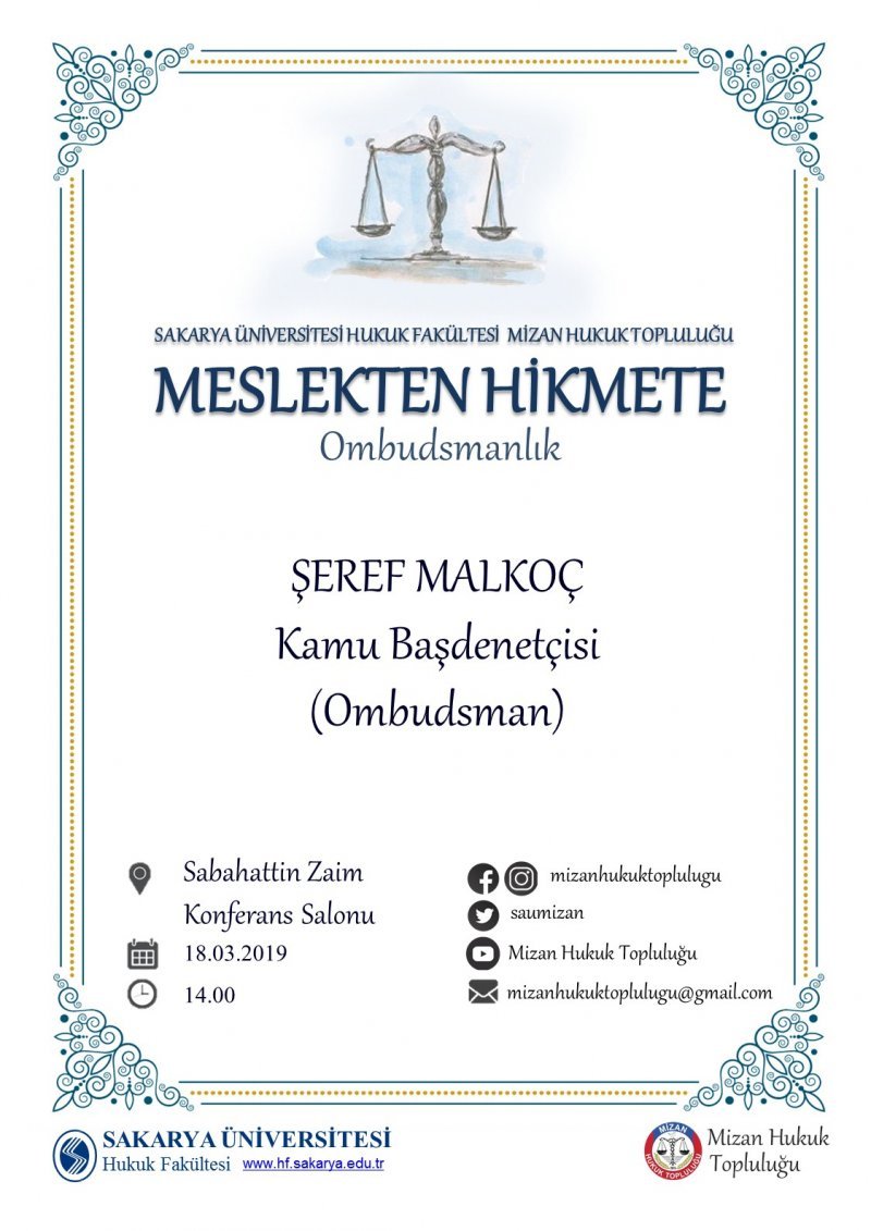 Kamu Ba?denetçisi Malkoç SAÜ’de Konu?acak